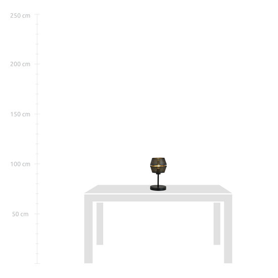 Belle lampe de table noire avec accents dorés 1x E27