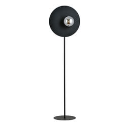 Emibig Zwarte vloerlamp afgewerkt met rookglas bol 14 cm E14