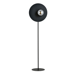 Lampadaire noir fini avec ampoule en verre fumé 14 cm E14