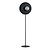 Black floor lamp finished with smoked glass bulb 14 cm E14