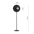 Emibig Emibig Zwarte vloerlamp afgewerkt met rookglas bol 14 cm E14 - Perfect voor een sfeervolle inrichting