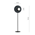 Black standing lamp finished with milk glass ball of 14 cm E14