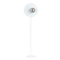 Lampadaire blanc fini avec ampoule en verre fumé 14 cm E14