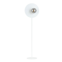 White floor lamp finished with smoked glass bulb 14 cm E14