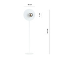 Emibig Emibig White floor lamp finished with smoked glass bulb 14 cm E14 - Ideal for creating a cozy atmosphere in your living room