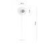 Emibig Emibig Lampe sur pied blanche avec ampoule en verre fumé 14 cm E14 - Idéale pour créer une atmosphère chaleureuse dans votre salon