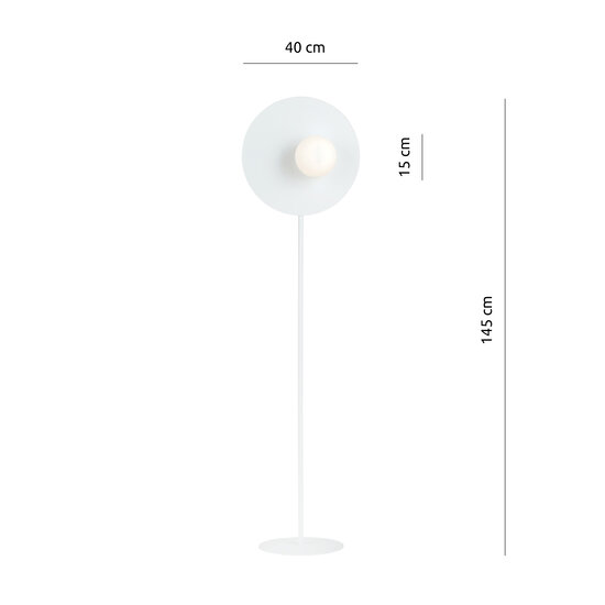 Emibig Emibig Lámpara de pie blanca con bola de vidrio esmerilado de 14 cm E14 - Crea un ambiente acogedor en tu espacio