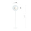 White standing lamp finished with milk glass ball of 14 cm E14