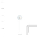 Lampe sur pied blanche finie avec boule en verre laiteux de 14 cm E14