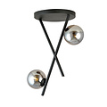 Emibig Emibig Lámpara de techo negra con varillas metálicas y 2 bolas de vidrio ahumado E14 - Ideal para crear una atmósfera elegante