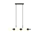 Emibig Emibig 6 lamp hanglamp zwart met mat witte glazen bollen E14 - Perfect voor sfeervolle verlichting