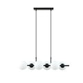 Emibig Emibig Suspension 6 ampoules noire avec boules en verre blanc mat E14 - Idéale pour un éclairage élégant