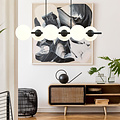 Emibig Emibig 6 bulb hanging lamp black with matt white glass balls E14 - Ideal for stylish lighting