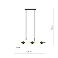 Emibig Emibig Lámpara colgante de 6 bombillas negra con bolas de vidrio blanco mate E14 - Ideal para una iluminación elegante
