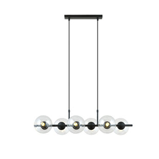 Emibig lamp black pendant lamp black and with transparent glass balls E14