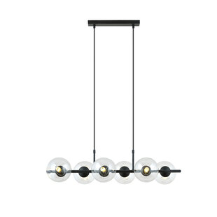 lamp black pendant lamp black and with transparent glass balls E14