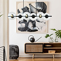 Emibig Emibig lamp black pendant lamp black and with transparent glass balls E14 - Perfect for a Scandinavian atmosphere