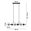Emibig Emibig lampe pendante noire 6 ampoules noire et avec boules en verre transparent E14 - Parfaite pour une ambiance scandinave