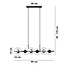 Suspension noire 6 lampes noire et boules de verre transparentes E14