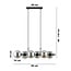 Emibig Emibig Belle lampe suspendue noire à 6 ampoules avec globes en verre fumé et connexion E14 - Idéale pour une ambiance scandinave dans votre intérieur