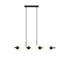 Emibig Emibig lámpara colgante de 8 bombillas negra con bolas de vidrio blanco mate E14 - Ideal para crear un ambiente acogedor en tu hogar
