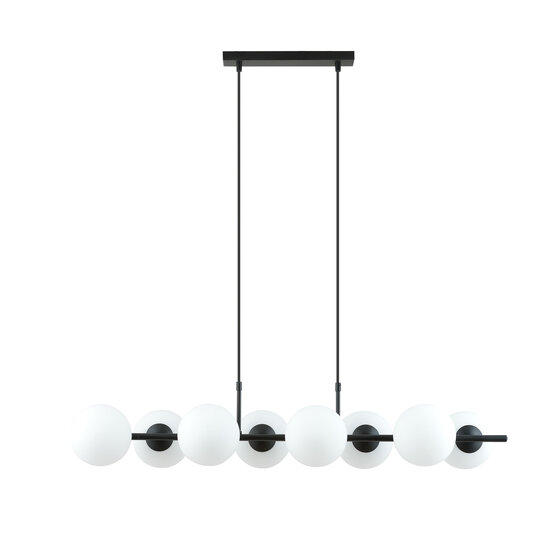 Emibig Emibig 8 bulb hanging lamp black with matt white glass balls E14 - Ideal for creating a cozy atmosphere in your home
