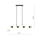 Emibig Emibig lámpara colgante de 8 bombillas negra con bolas de vidrio blanco mate E14 - Ideal para crear un ambiente acogedor en tu hogar