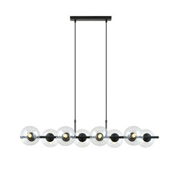 Emibig 8 lamp black pendant lamp black and with transparent glass balls E14