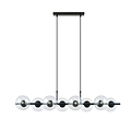 Emibig Emibig 8 lamp black pendant lamp black and with transparent glass balls E14 - Ideal for creating a cozy atmosphere