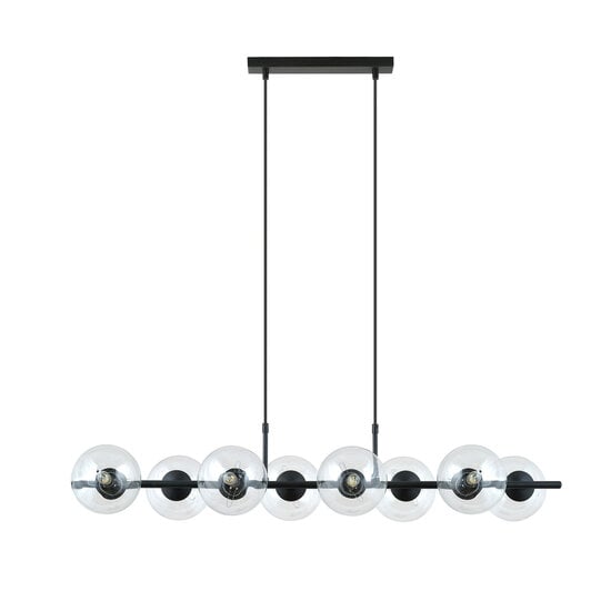 Emibig Emibig 8 lamp black pendant lamp black and with transparent glass balls E14 - Ideal for creating a cozy atmosphere