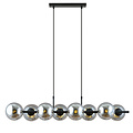Beautiful 8 lamp black hanging lamp with smoked glass bulbs and E14 connection