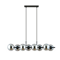 Beautiful 8 lamp black hanging lamp with smoked glass bulbs and E14 connection