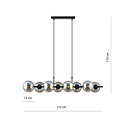 Emibig Emibig Hermosa lámpara colgante negra de 8 luces con bombillas de vidrio ahumado y conexión E14 - Ideal para crear un ambiente elegante