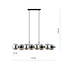 Preciosa lámpara colgante negra de 8 lámparas con bombillas de cristal ahumado y conexión E14
