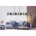 Beautiful 8 lamp black hanging lamp with smoked glass bulbs and E14 connection