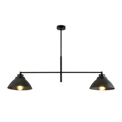 Elegante Hängelampe mit 2 schwarzen Lampenschirmen aus Metall E27