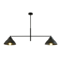 Elegante hanglamp met 2 zwarte kappen metaal E27