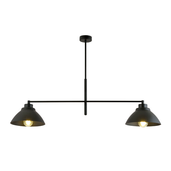 Emibig Emibig Elegante Hängelampe mit 2 schwarzen Lampenschirmen aus Metall E27 - Ideal für eine gemütliche Atmosphäre