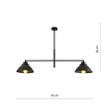 Elegant hanging lamp with 2 black shades metal E27