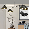 Stylish pendant lamp with 4 black metal shades E27