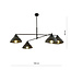 Stylish pendant lamp with 4 black metal shades E27