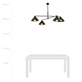 Stylish pendant lamp with 4 black metal shades E27