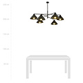 Design hanging lamp black with 6 x E27 conical shades