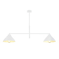 Elegante witte hanglamp met 2 kappen metaal E27