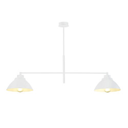 Emibig Lampe suspendue blanche élégante avec 2 abat-jours métal E27