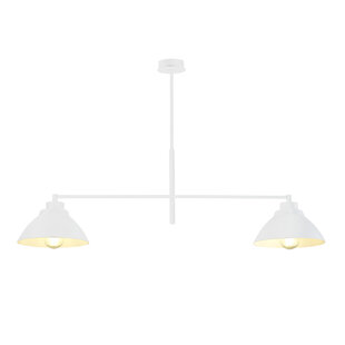 Emibig Elegante witte hanglamp met 2 kappen metaal E27