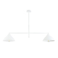 Elegante witte hanglamp met 2 kappen metaal E27