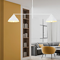 Elegante witte hanglamp met 2 kappen metaal E27