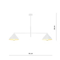 Elegant white hanging lamp with 2 shades metal E27