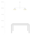 Emibig Emibig Elegante witte hanglamp met 2 kappen metaal E27 - Perfect voor elke moderne ruimte
